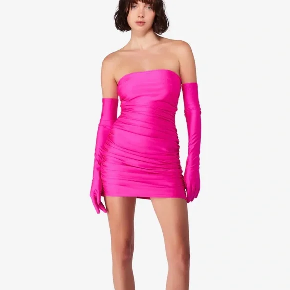Miscreants | Dresses | Miscreants Hot Pink Dress With Gloves | Poshmark